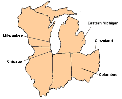 East Northcentral Map