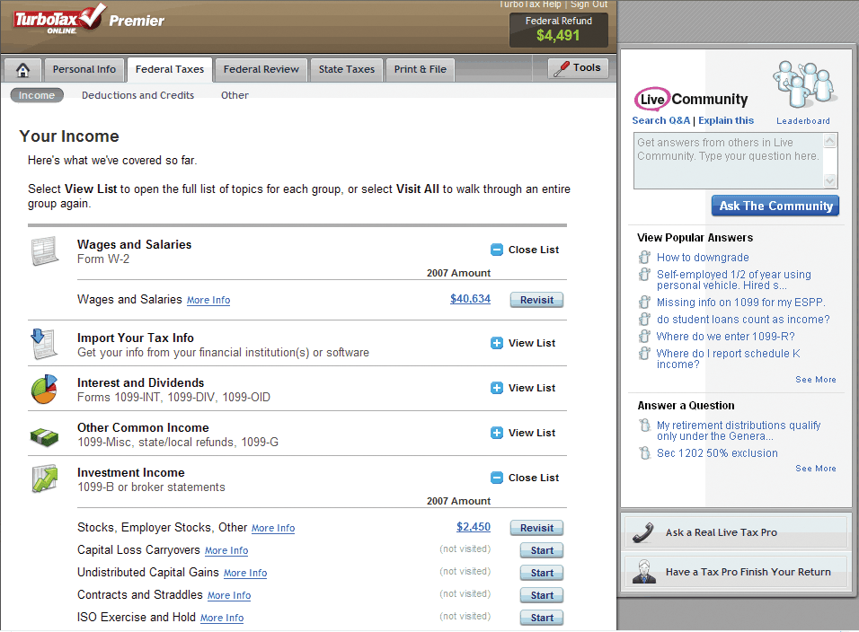 TaxCut Premium vs. TurboTax Premier AAII