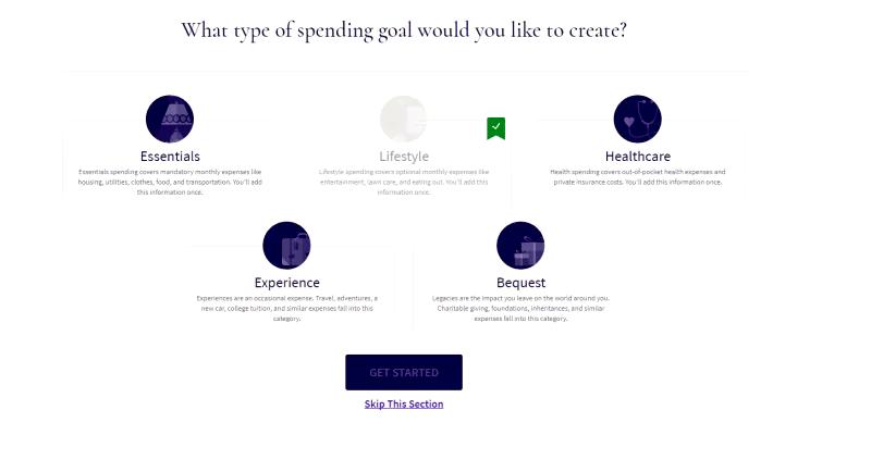 Figure 2. Spending Goals Offered by United Income