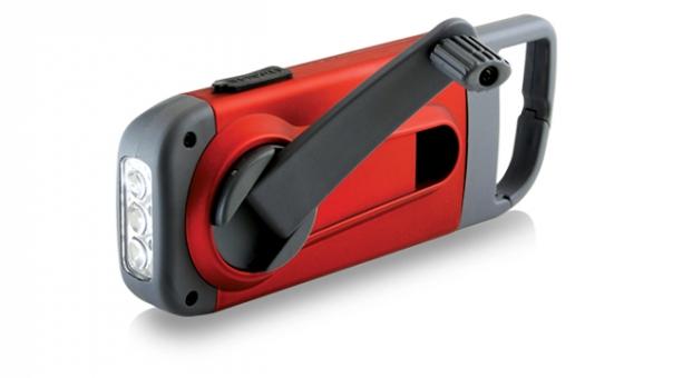 Eton ClipRay Self-Powered LED Flashlight with USB Cellphone Charger