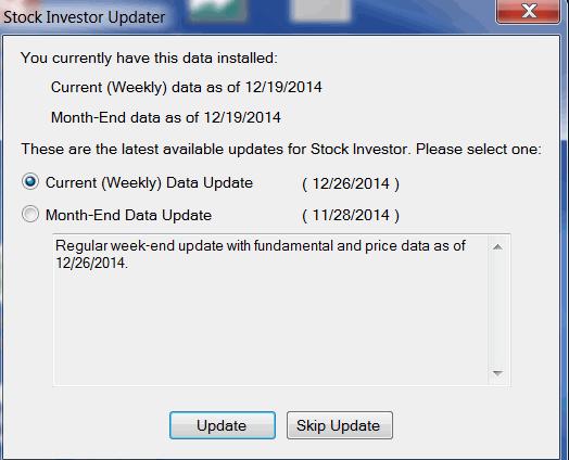 Stock Investor Updater Window