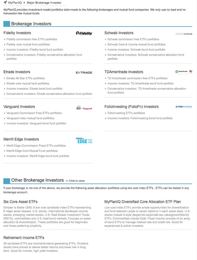 Figure 2. Model Portfolios Based on Brokerage Offerings