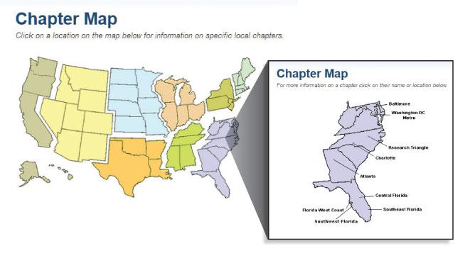 Figure 4. Interactive Map of Local Chapter Locations