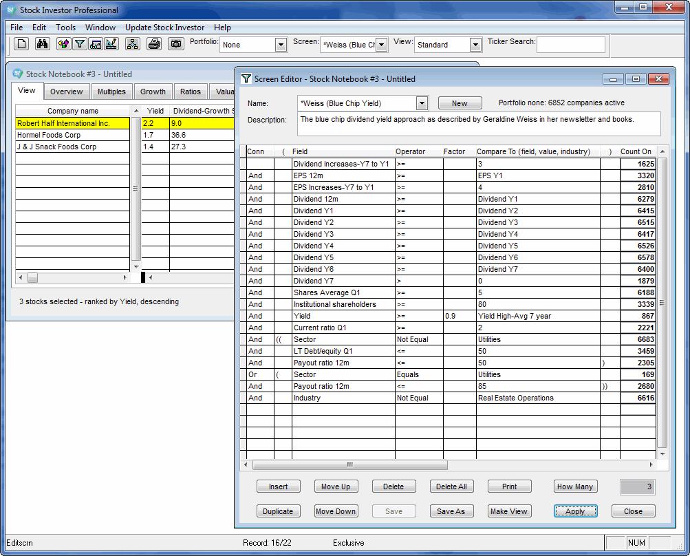 Implementing the Weiss Blue-Chip Screen | AAII