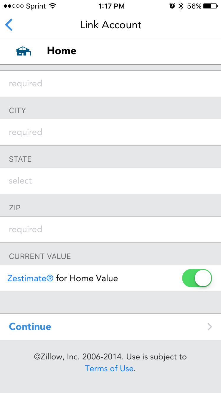 Figure 1. The Real Estate Estimate Option