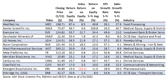 High Return on Equity Approach | AAII