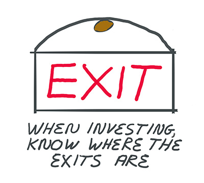 image reads: when investing, know where the exits are
