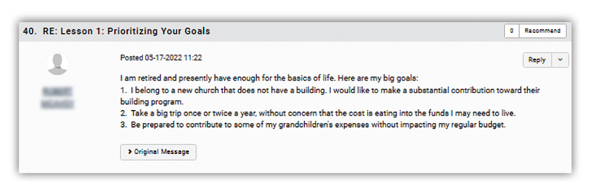 post from a member in PRISM academy